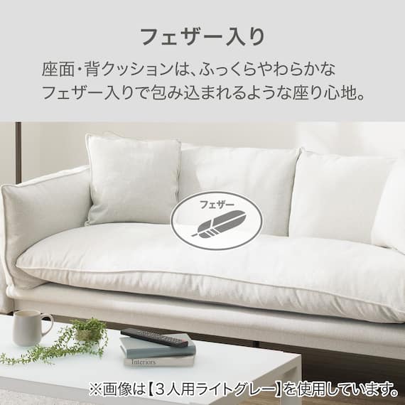 2人掛けソファ 布張りタイプ (SA02 GRYE) 2枚目画像