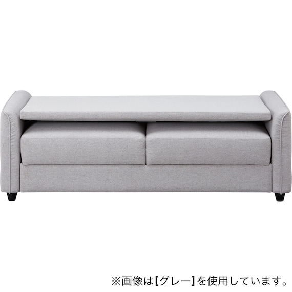 3人掛け収納付きソファ 布張りタイプ (BV01 DGY) 6枚目画像