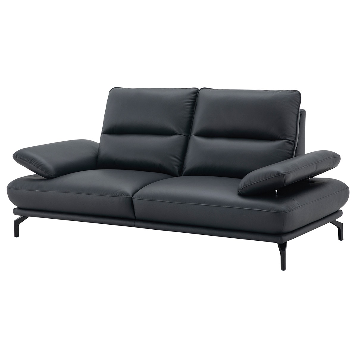 3人掛けソファ 本革(一部合成皮革)タイプ (FR02 BK) | ニトリネット