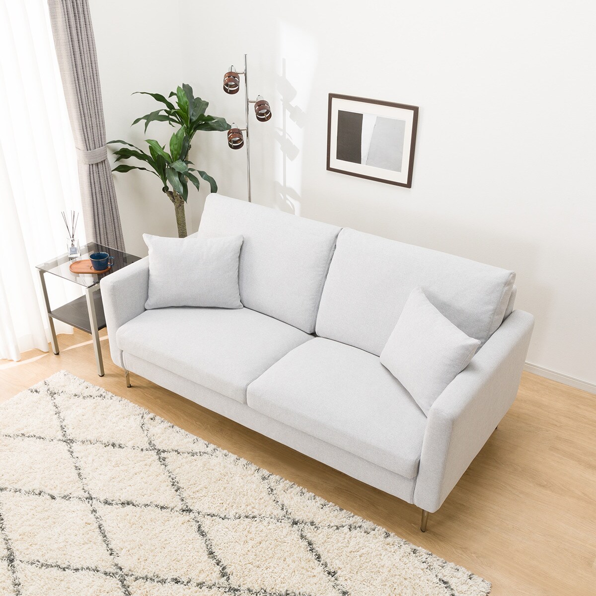 3人掛けカスタマイズソファ 布張りタイプ (ミディアムタイプ/ハイ