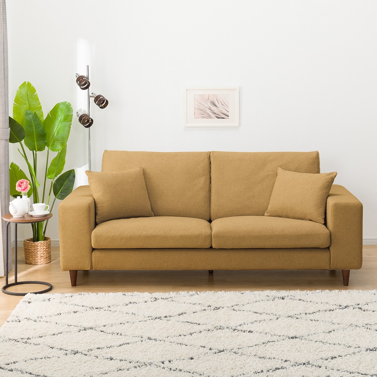 3人掛けカスタマイズソファ 布張りタイプ (ミディアムタイプ/標準