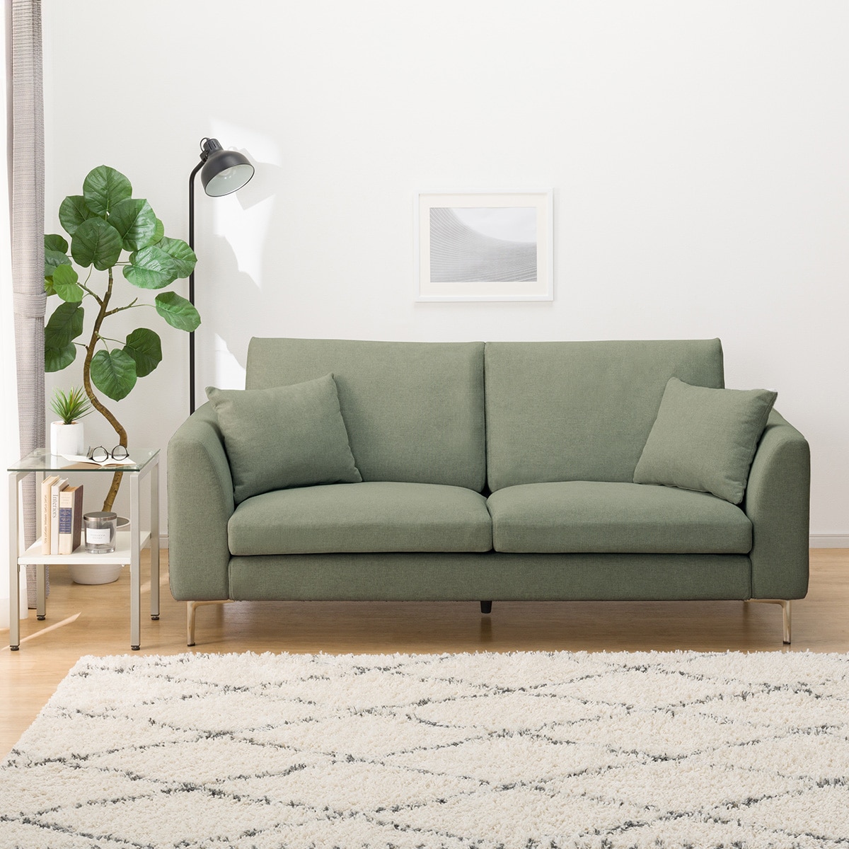 3人掛けカスタマイズソファ 布張りタイプ (ミディアムタイプ/ハイ