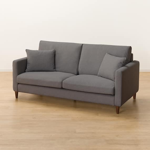 傷・汚れに強い 3人掛けカスタマイズソファ 布張りタイプ (MS02 ふつう スリム肘 標準タイプ/木製脚MBR Nシールド MGY) 7枚目画像