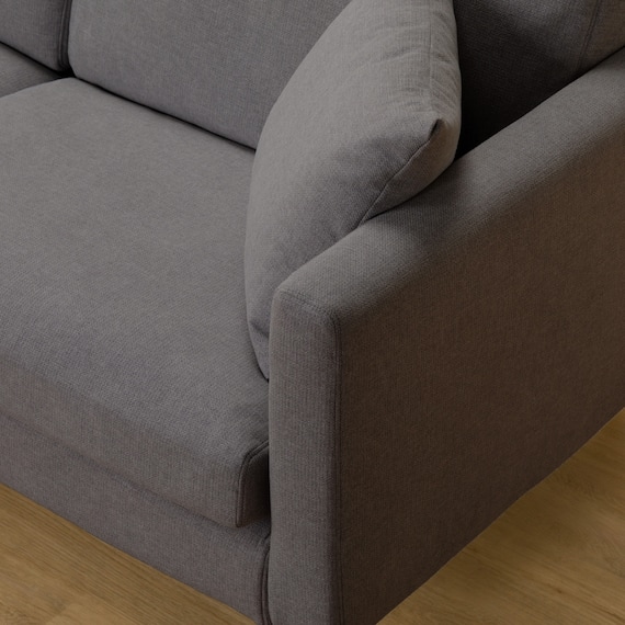 傷・汚れに強い 3人掛けカスタマイズソファ 布張りタイプ (MS02 ふつう スリム肘 標準タイプ/木製脚MBR Nシールド MGY) 15枚目画像