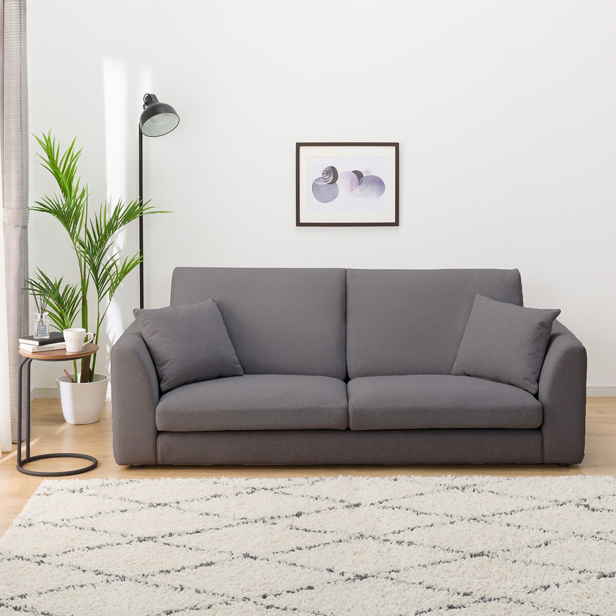 傷・汚れに強い 3人掛けカスタマイズソファ 布張りタイプ (Nシールド