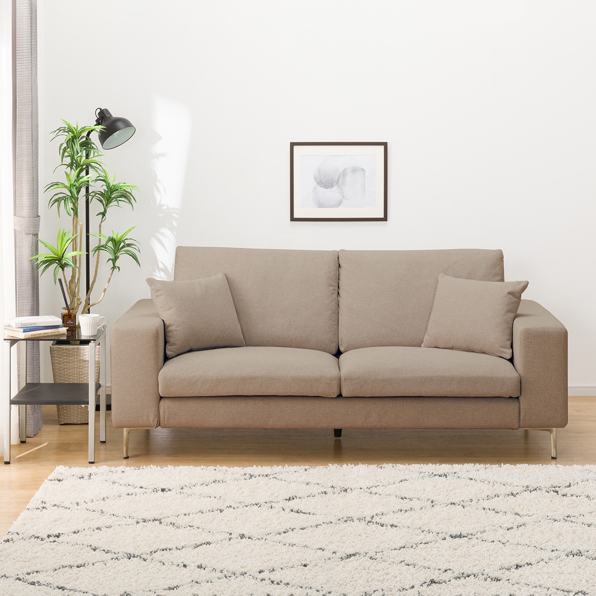 傷・汚れに強い 3人掛けカスタマイズソファ 布張りタイプ (Nシールド