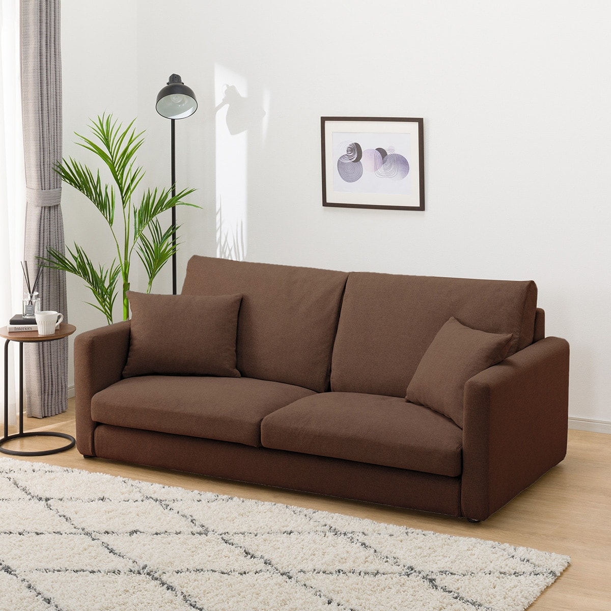 NITORI STUDIO 3人掛けソファ ブラウン 3人掛けカスタマイズソファ 布張りタイプ (ソフトタイプ/ロータイプ