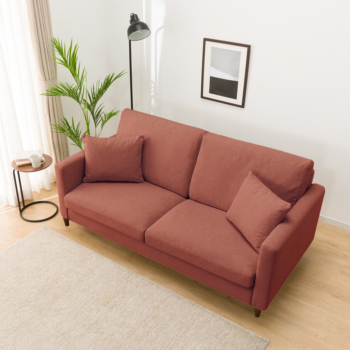 【美品】ニトリ ソファ（深緑×木肘デザイン） nitori-net_2110300007673-