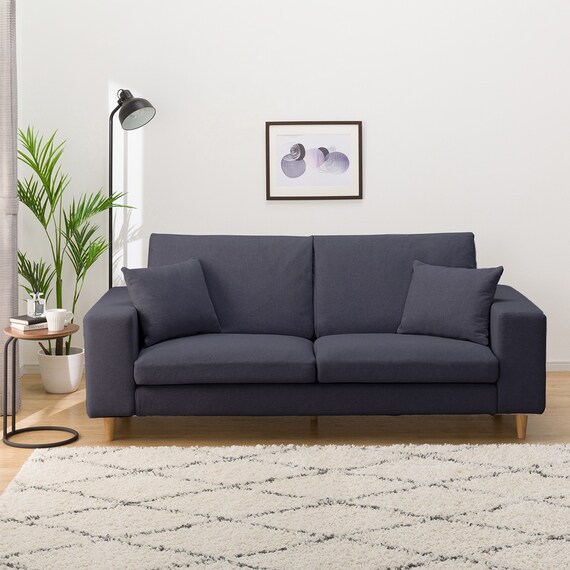 3人掛けカスタマイズソファ 布張りタイプ (MS02 かため ワイド肘 標準タイプ/木製脚LBR DBL) 1枚目画像