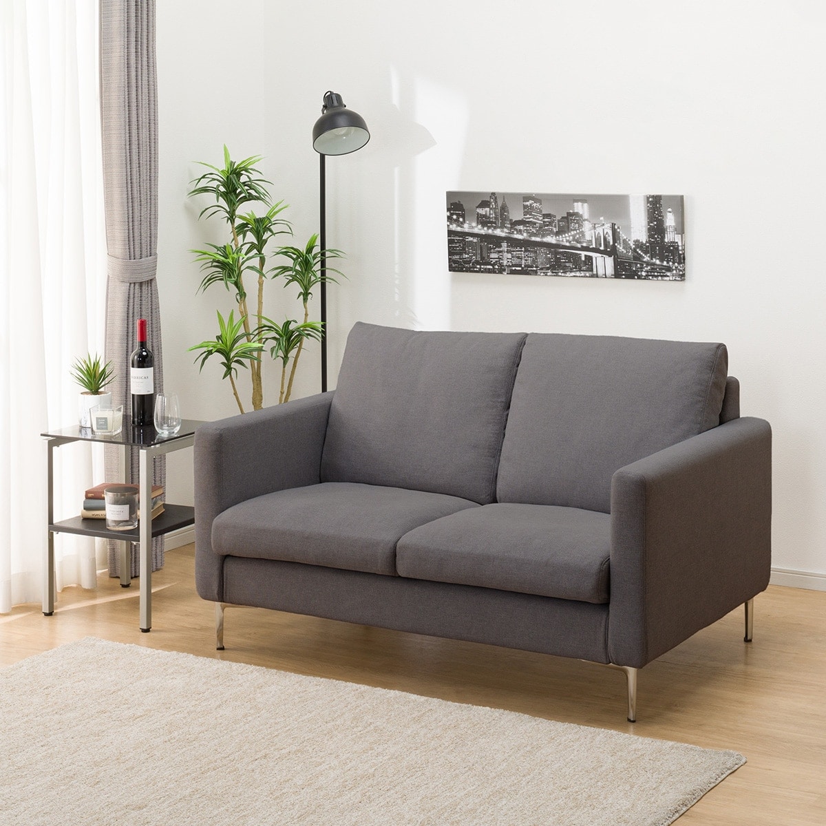 2人掛けカスタマイズソファ 布張りタイプ (ミディアムタイプ