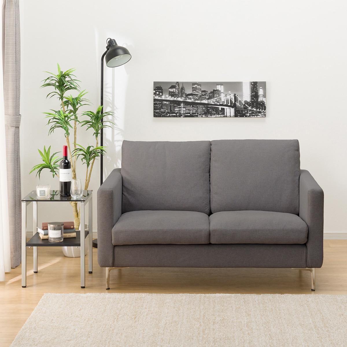 2人掛けカスタマイズソファ 布張りタイプ (ミディアムタイプ