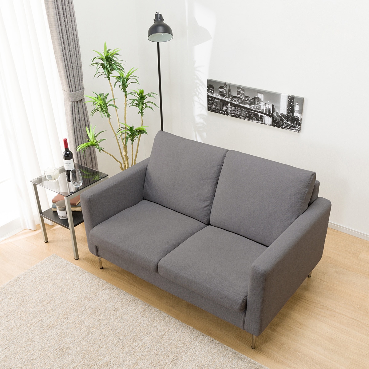 2人掛けカスタマイズソファ 布張りタイプ (ミディアムタイプ/ハイ