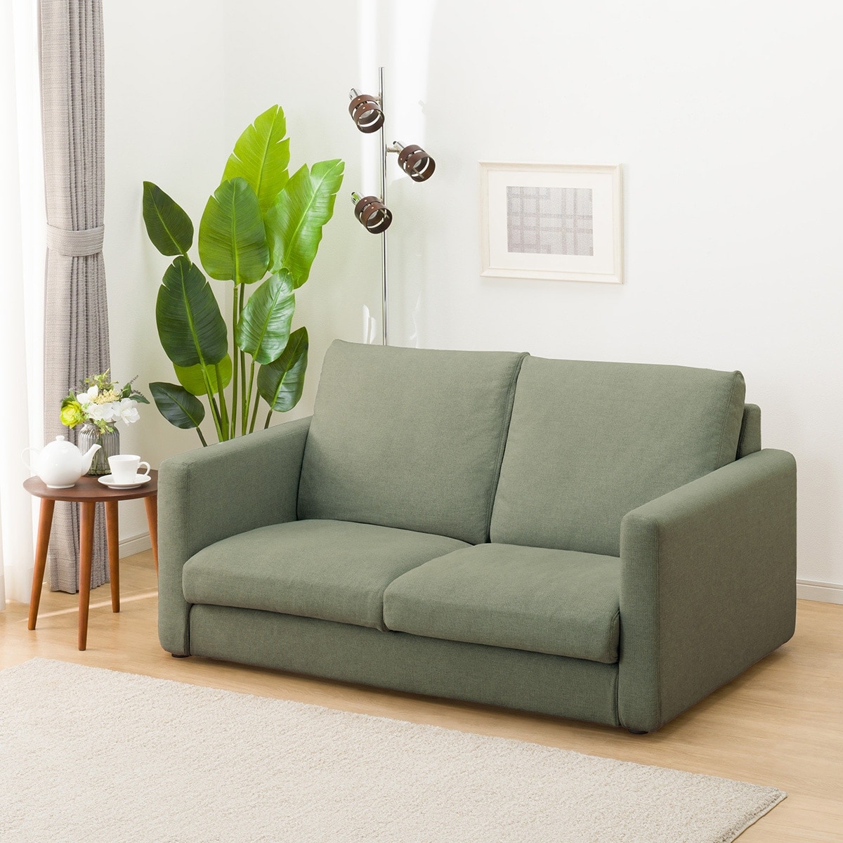 2人掛けカスタマイズソファ 布張りタイプ (ミディアムタイプ