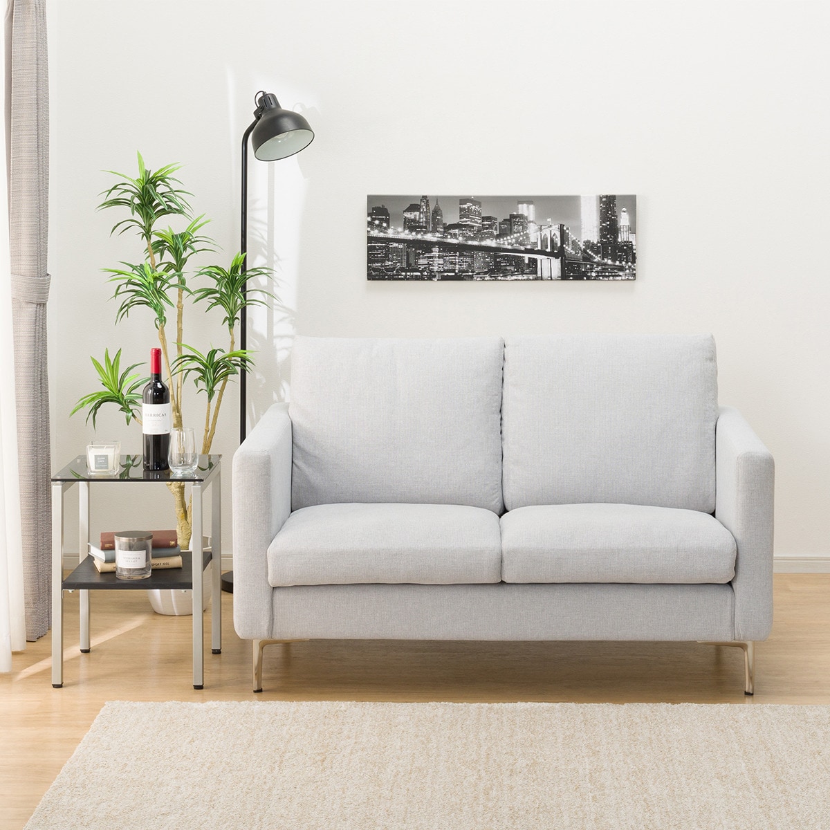 2人掛けカスタマイズソファ 布張りタイプ (ハードタイプ/ハイタイプ