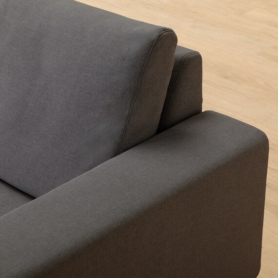 2人掛けカスタマイズソファ 布張りタイプ (MS02 かため ワイド肘 ロータイプ/プラスチック脚BK MGY) 12枚目画像