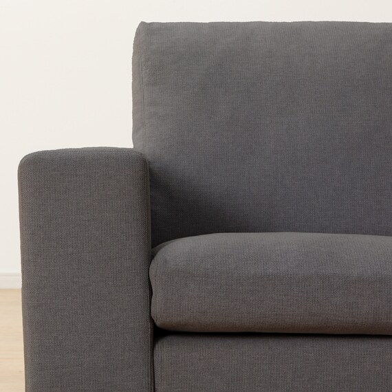 2人掛けカスタマイズソファ 布張りタイプ (MS02 かため ワイド肘 ロータイプ/プラスチック脚BK MGY) 14枚目画像