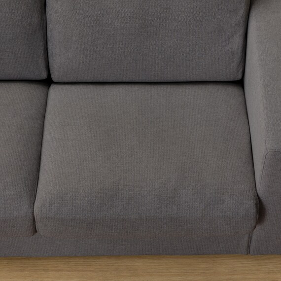 2人掛けカスタマイズソファ 布張りタイプ (MS02 かため ワイド肘 ロータイプ/プラスチック脚BK MGY) 16枚目画像