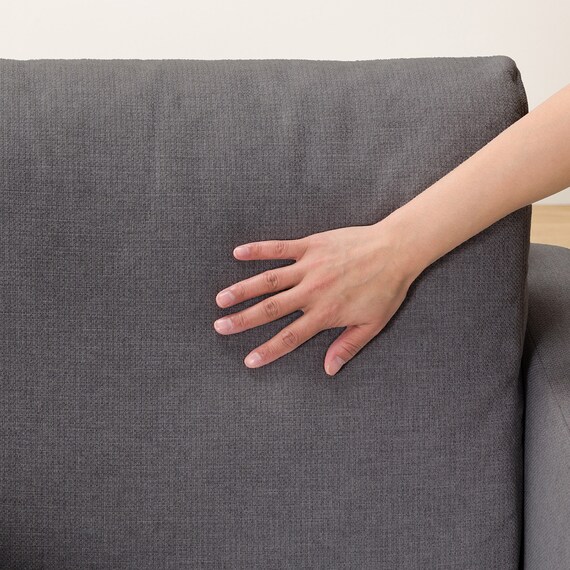 2人掛けカスタマイズソファ 布張りタイプ (MS02 かため ワイド肘 ロータイプ/プラスチック脚BK MGY) 19枚目画像