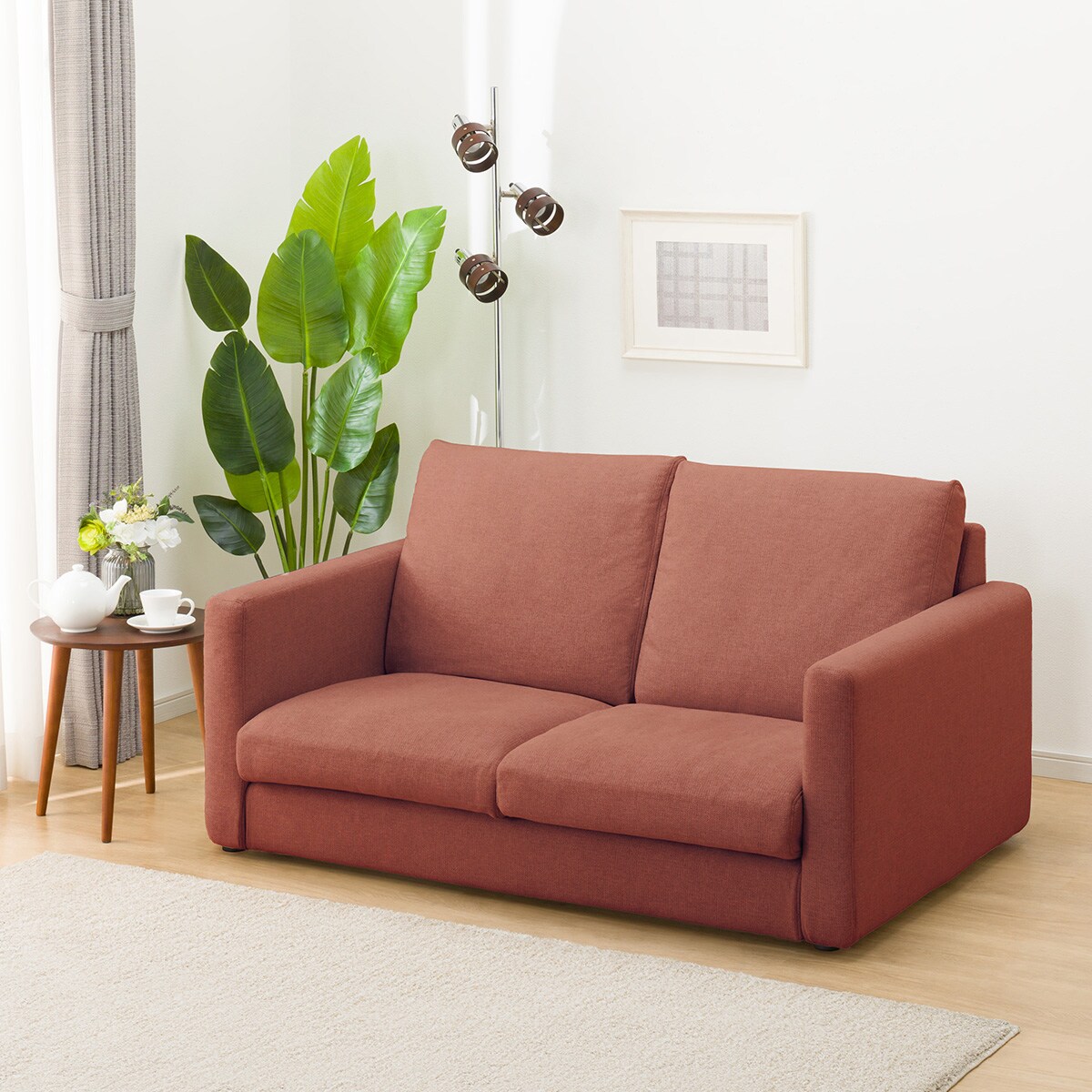 ニトリ 2人用布張りソファ レッド 2人掛け2WAYコンパクトソファ 布張りタイプ (BR) | ニトリネット【公式