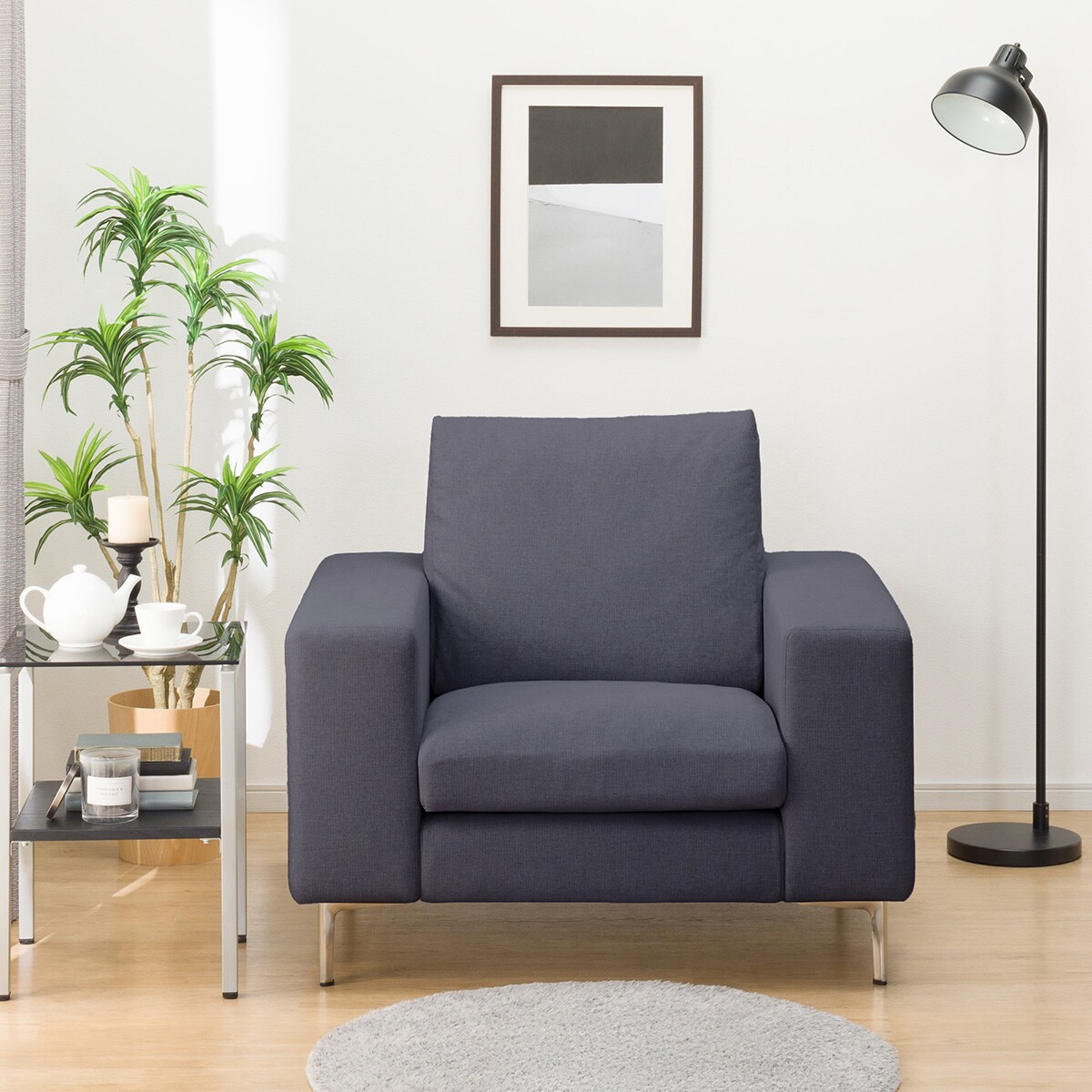 【ハズマ】10/21まで！ニトリ ソファ 片肘カウチソファ 布張りタイプ (MK01 LGY) | ニトリネット【公式