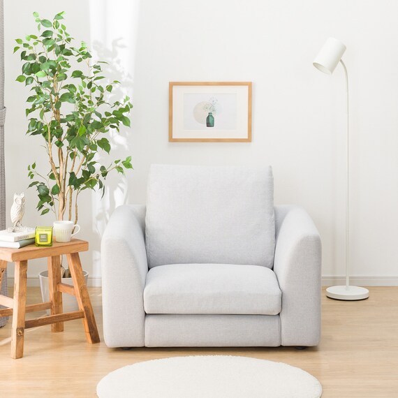 1人掛けカスタマイズソファ 布張りタイプ (MS02 やわらかめ ミドル肘 ロータイプ/プラスチック脚BK LGY) 4枚目画像