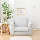 1人掛けカスタマイズソファ 布張りタイプ (MS02 やわらかめ ミドル肘 ロータイプ/プラスチック脚BK LGY) 4枚目画像