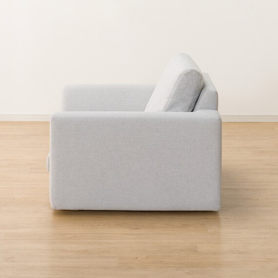 1人掛けカスタマイズソファ 布張りタイプ (MS02 やわらかめ ミドル肘 ロータイプ/プラスチック脚BK LGY) 9枚目画像