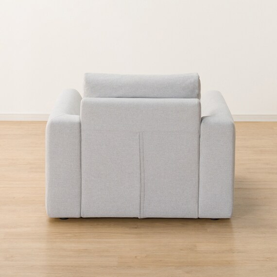 1人掛けカスタマイズソファ 布張りタイプ (MS02 やわらかめ ミドル肘 ロータイプ/プラスチック脚BK LGY) 10枚目画像