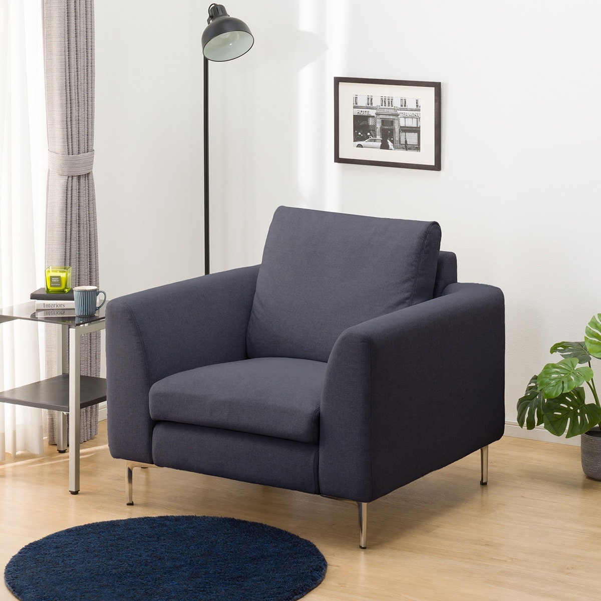 ニトリ　 1人掛けソファ 布 ニトリ 布張り1人掛けソファ(PD02-2 GY) : ニトリ Yahoo!店