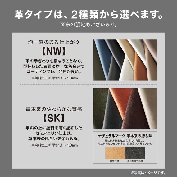 1人掛けソファ 本革(一部合成皮革)タイプ (LS04 SK GY) 3枚目画像