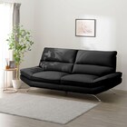 3人掛けソファ 本革(一部合成皮革)タイプ (FR03 BK) 1枚目画像