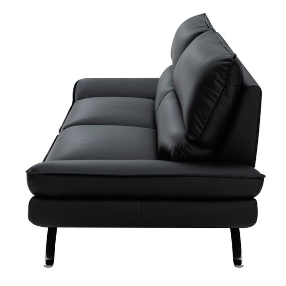 3人掛けソファ 本革(一部合成皮革)タイプ (FR03 BK) 9枚目画像