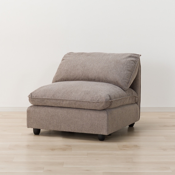 1人掛けアームレスソファ 布張りタイプ(MK04ー2 BE) 1枚目画像