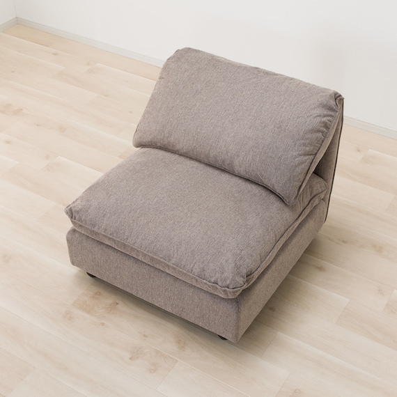 1人掛けアームレスソファ 布張りタイプ(MK04ー2 BE) 2枚目画像