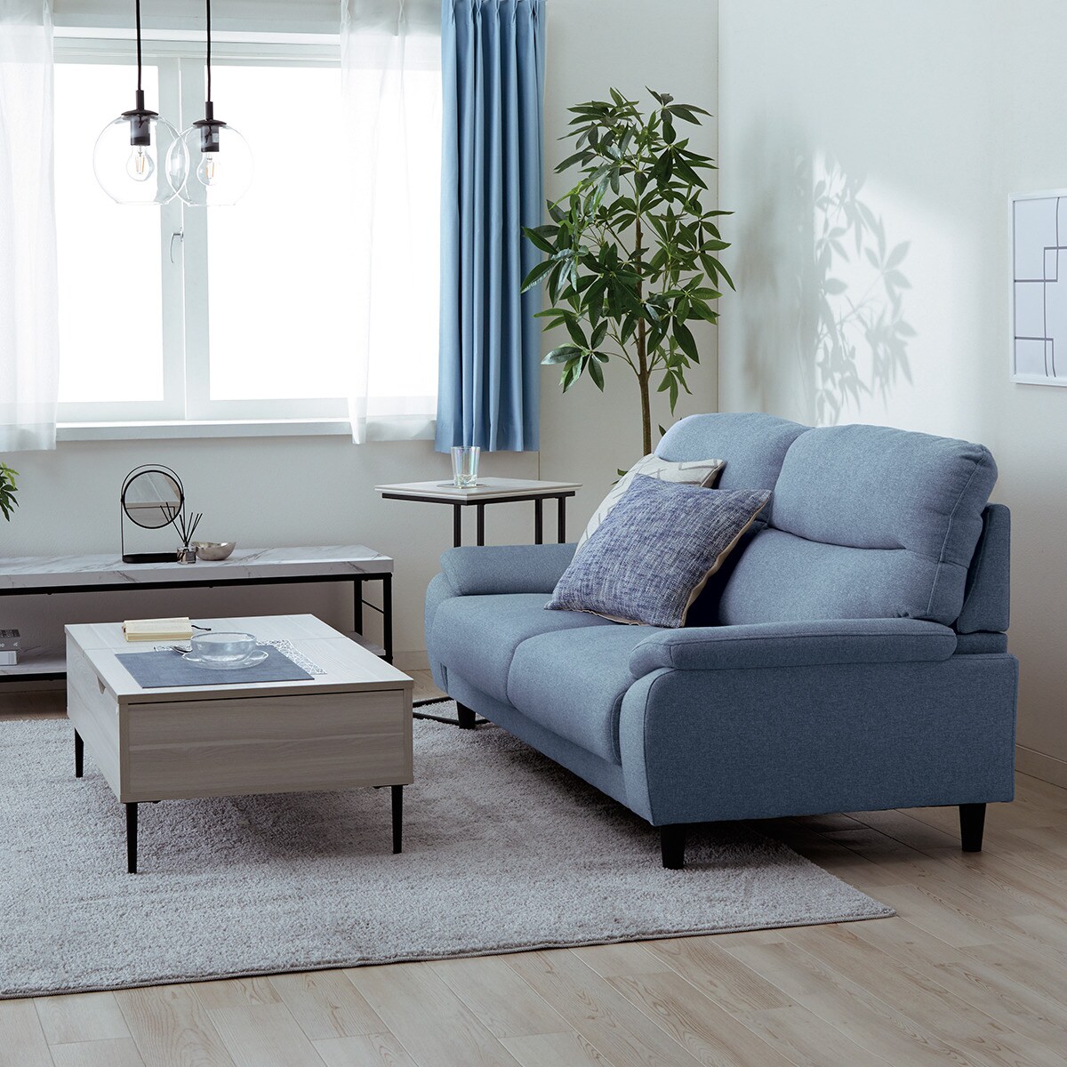 3人掛けソファ 布張りタイプ (MK02 KD NV) | ニトリネット【公式