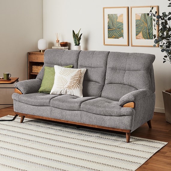 3人掛けソファ 布張りタイプ (PD02-2 GY) 1枚目画像