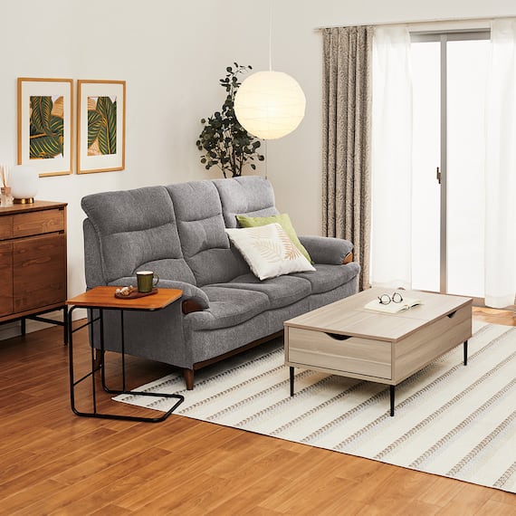 3人掛けソファ 布張りタイプ (PD02-2 GY) 17枚目画像