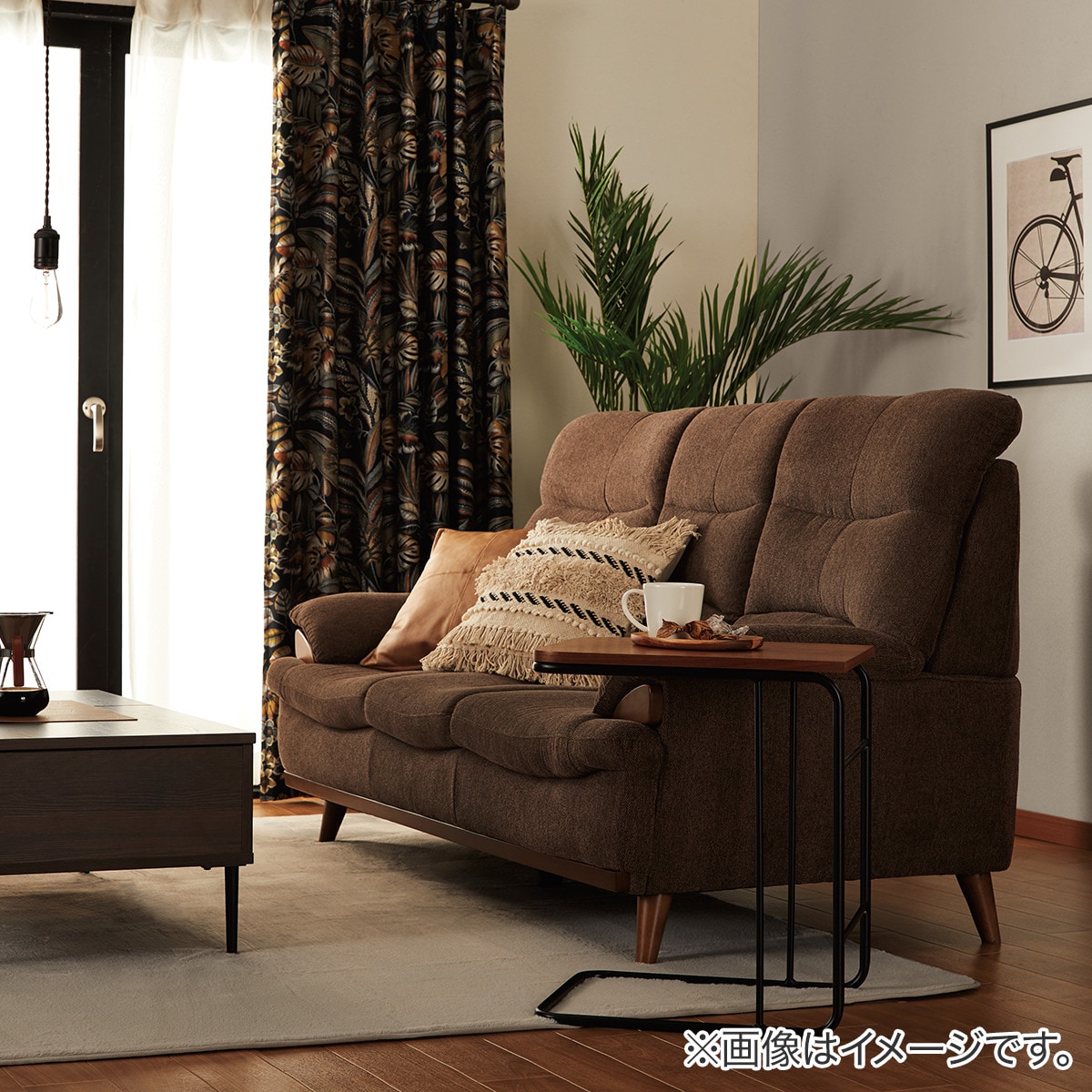 3人掛けソファ 布張りタイプ (PD02-2 DBR) | ニトリネット【公式