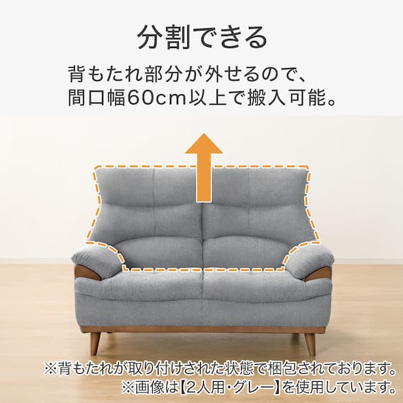 3人掛けソファ 布張りタイプ (PD02-2 OR) 4枚目画像