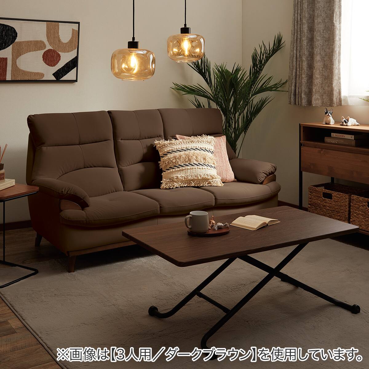 傷・汚れに強い 2人掛けソファ 合皮タイプ(PD02-2 Nシールド DBR