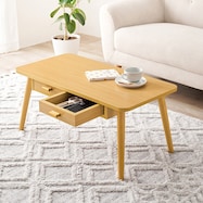 両面引き出し付き 角丸センターテーブル