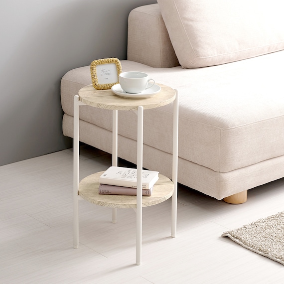 棚付き円形サイドテーブル (LST NA) 3枚目画像