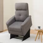 1人掛け立ち上がりやすい電動リクライニングソファ 布張りタイプ (UM02 DGY) 1枚目画像