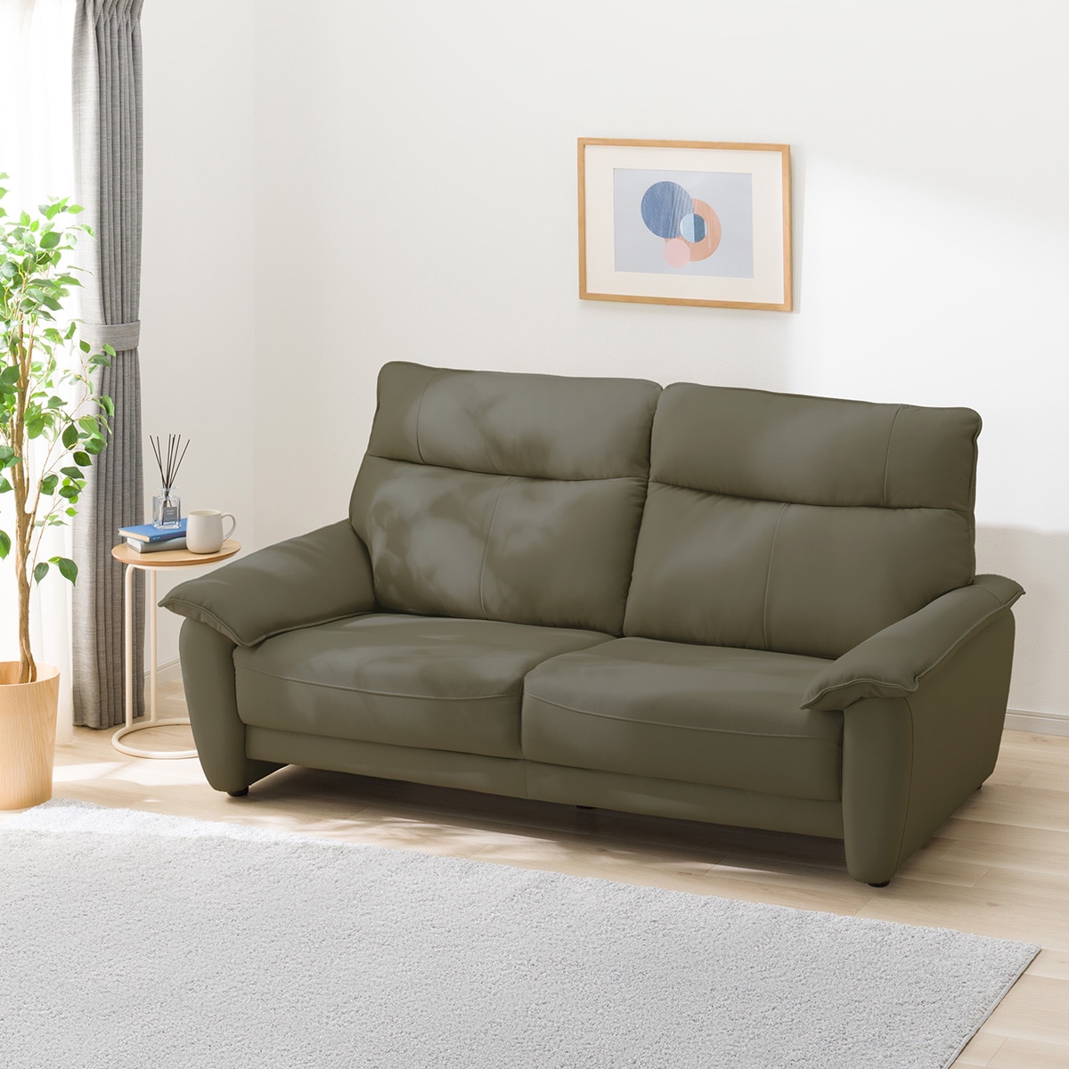 3人掛けソファ 本革(一部合成皮革)タイプ (DL01 GR) | ニトリネット