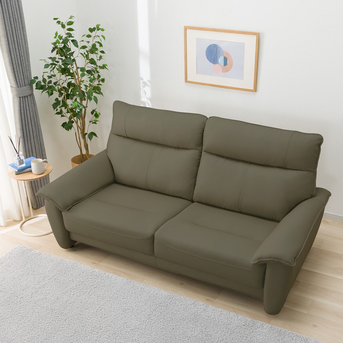 3人掛けソファ 本革(一部合成皮革)タイプ (DL01 GR) | ニトリネット