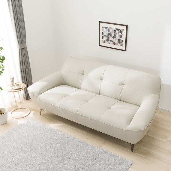 3人掛けソファ 本革(一部合成皮革)タイプ (MB11 BE) 5枚目画像