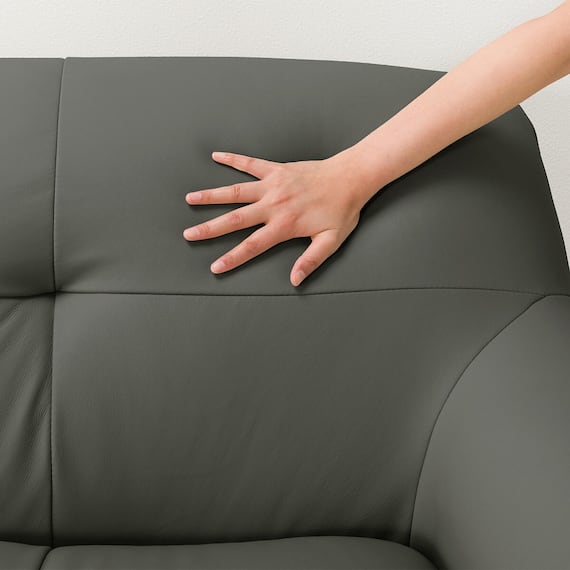 3人掛けソファ 本革(一部合成皮革)タイプ (MB11 DGY) 10枚目画像