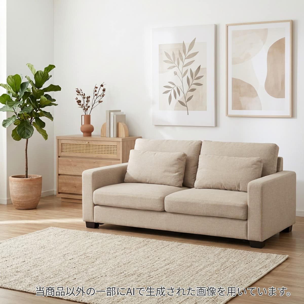 傷・汚れに強い3人掛け布張りソファ(BS17 NS BE) | ニトリネット【公式
