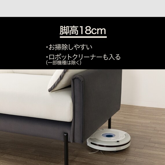 3人掛けソファ 布張りタイプ (OM03 DGY) 4枚目画像