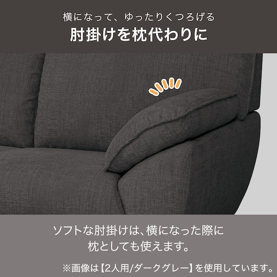3人掛け布張りソファ(SL02 LGY) 3枚目画像